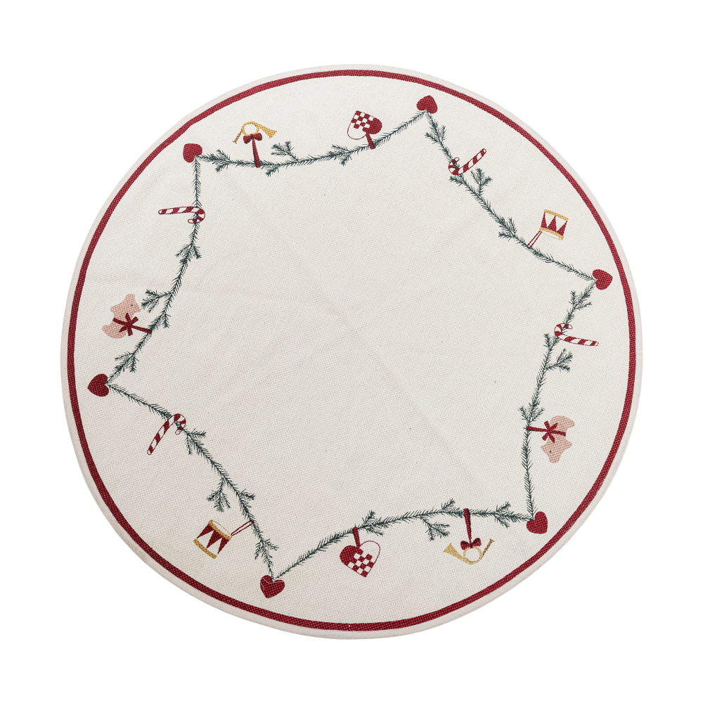 Yule julgransmatta Ø110 cm, Röd