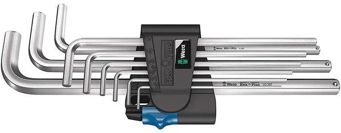Wera 950/9 L Hex-Plus HF 1 Vinkelskruvmejselsats 9 delar, hållarfunktion