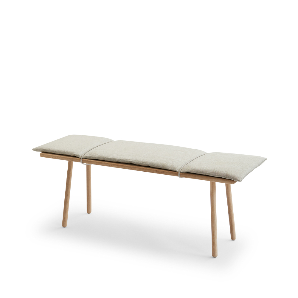 Georg bänk, Ek obehandlad-inkl. beige dyna