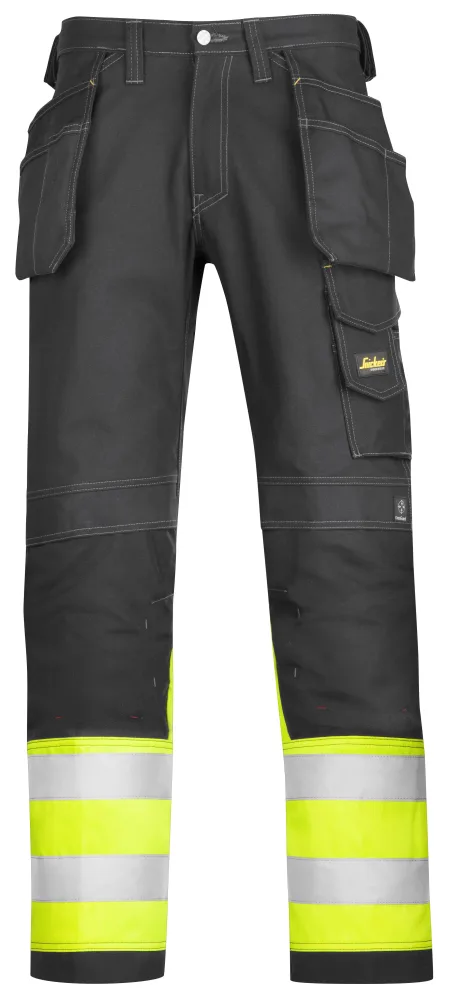 Snickers Workwear 3235 Arbetsbyxa varsel, gul/svart C44
