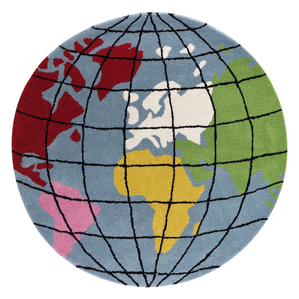 Earth matta Ø130 cm, Blå