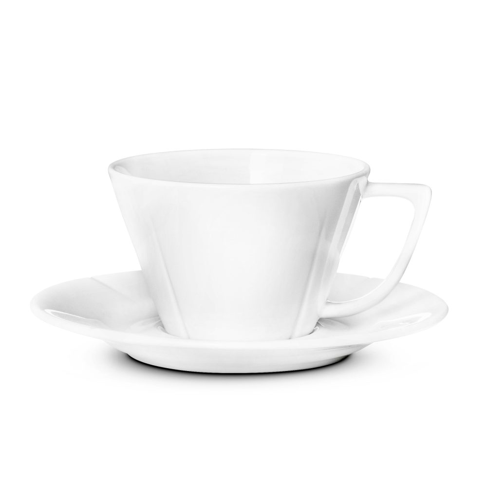 Grand Cru tekopp med fat, vit