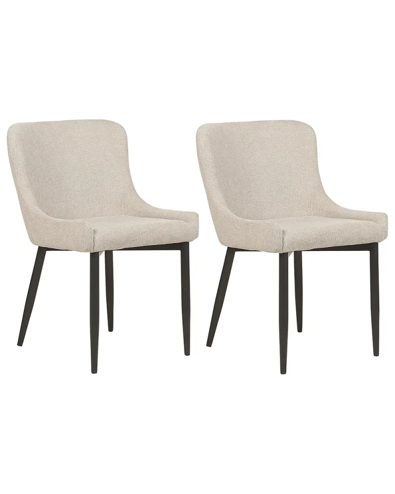Set med 2 matstolar EVERLY Ljusbeige