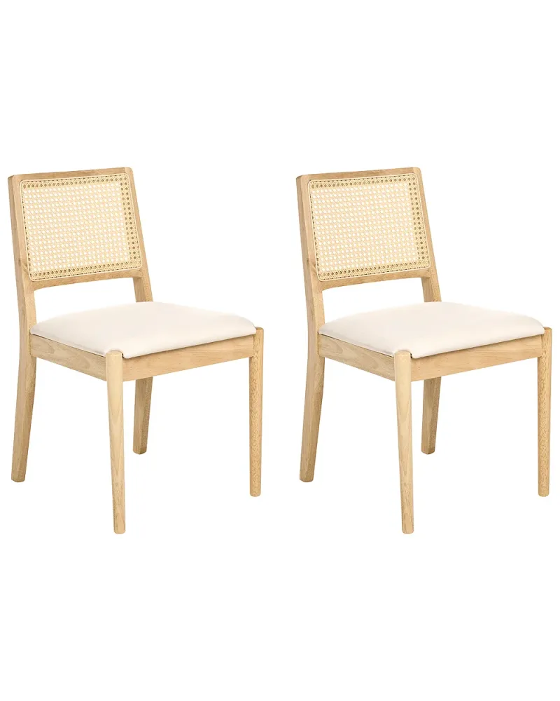 Set med 2 matstolar TAMARAC Trä Ljusbrun