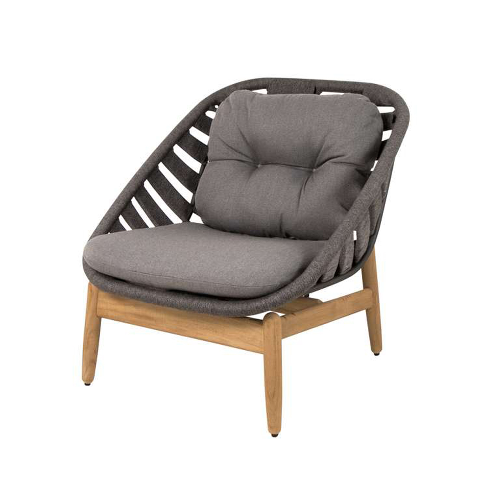Strington loungefåtölj, Cane-Line Airtouch dark grey-teak