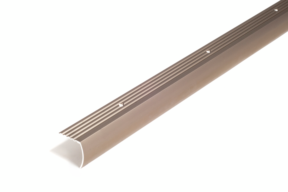 TRAPPKANTLIST D-PROFILE BRONS INKL SKRUV, 29X29MM 200CM