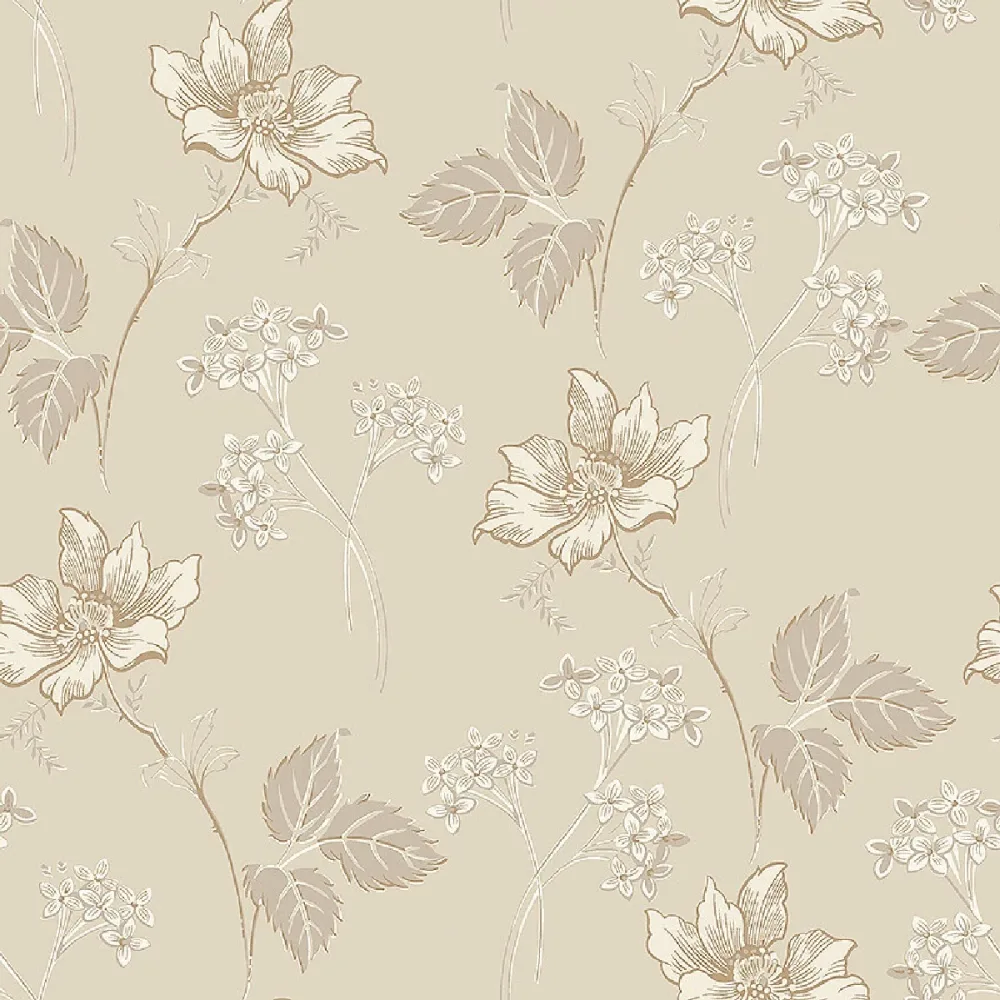 Tapet Swedish Grace Valborg 5504 Beige Blommig