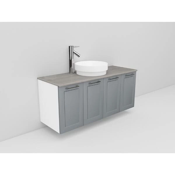 Badrumsmöbel Flexline Modell 124 120cm, Vit, Grå, Ram | Stuvbutiken