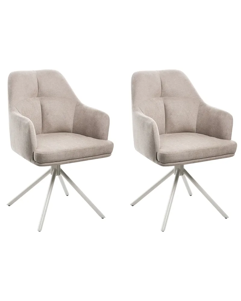 Set med 2 matstolar Vridbar MIRA Taupe
