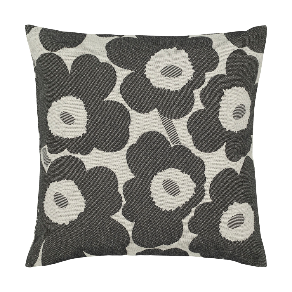 Pieni Unikko kuddfodral 47x47 cm, Off white-charcoal-sand