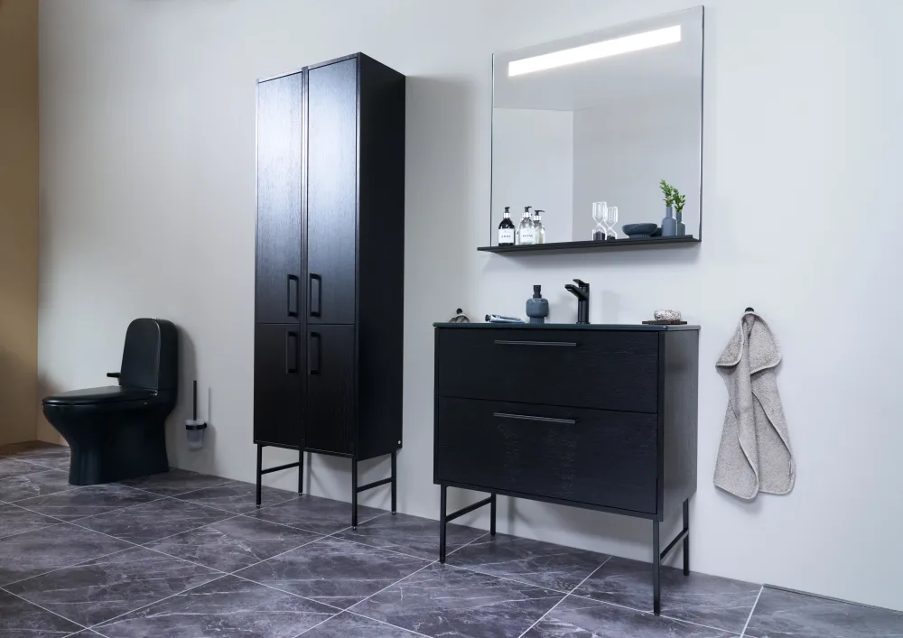 Gustavsberg Artic Kommod svart, 100 cm, utan tvättställ