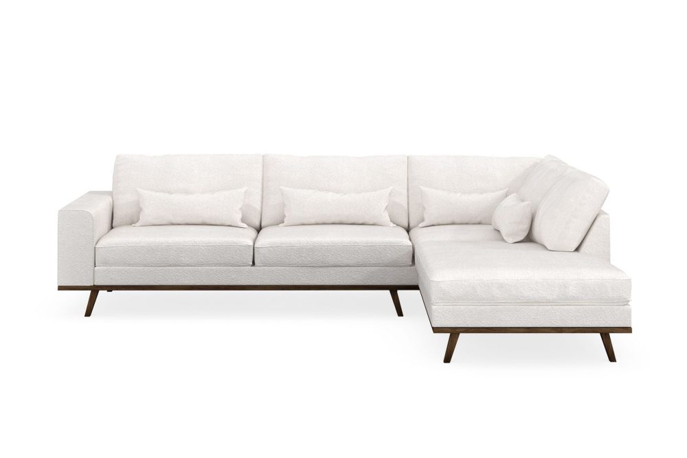 Copenhagen 4-sits Högervänd L-formad Schäslongsoffa i Bouclé