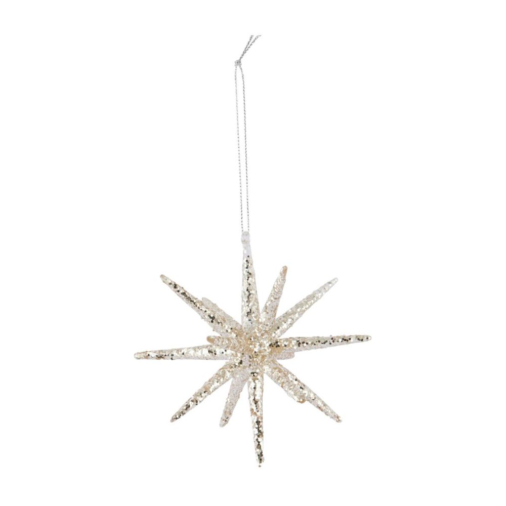 Spike julhänge Ø12 cm, Silver-glitter