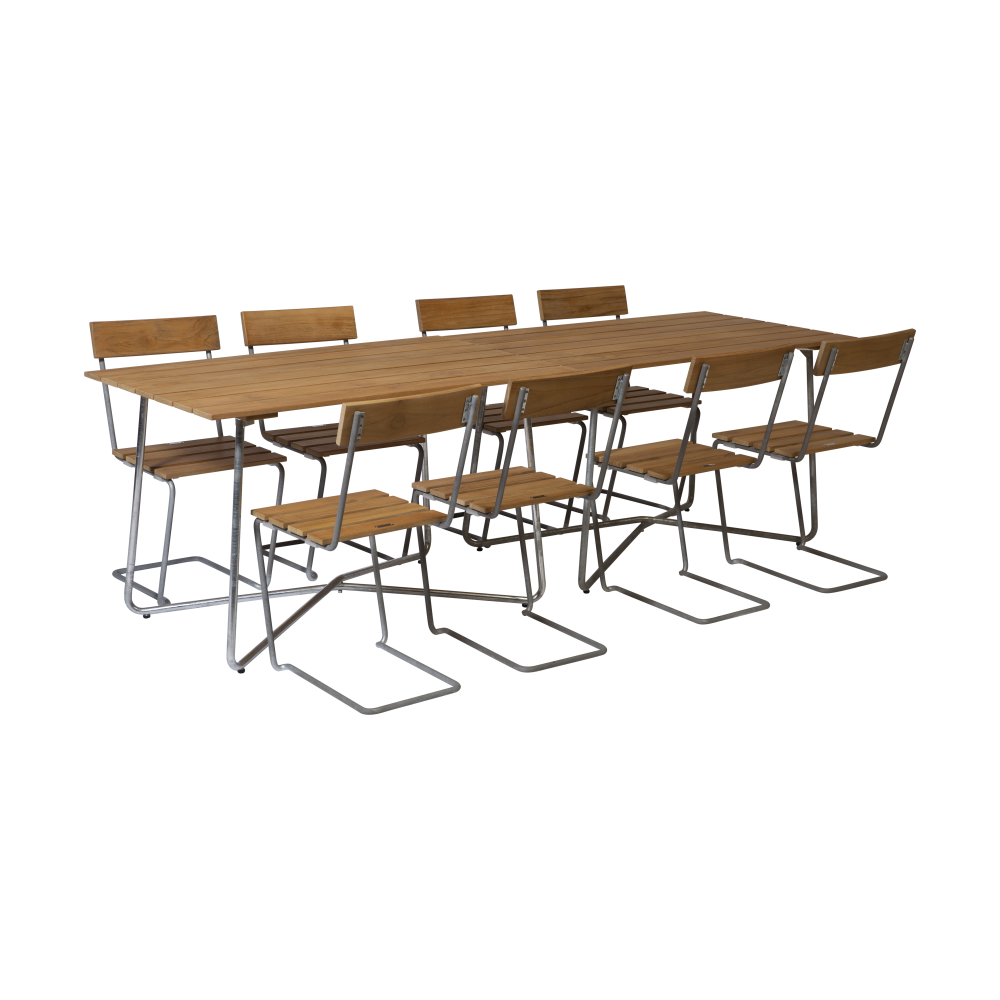 Grythyttan matgrupp 2st B25A + 8st Stol 1 teak