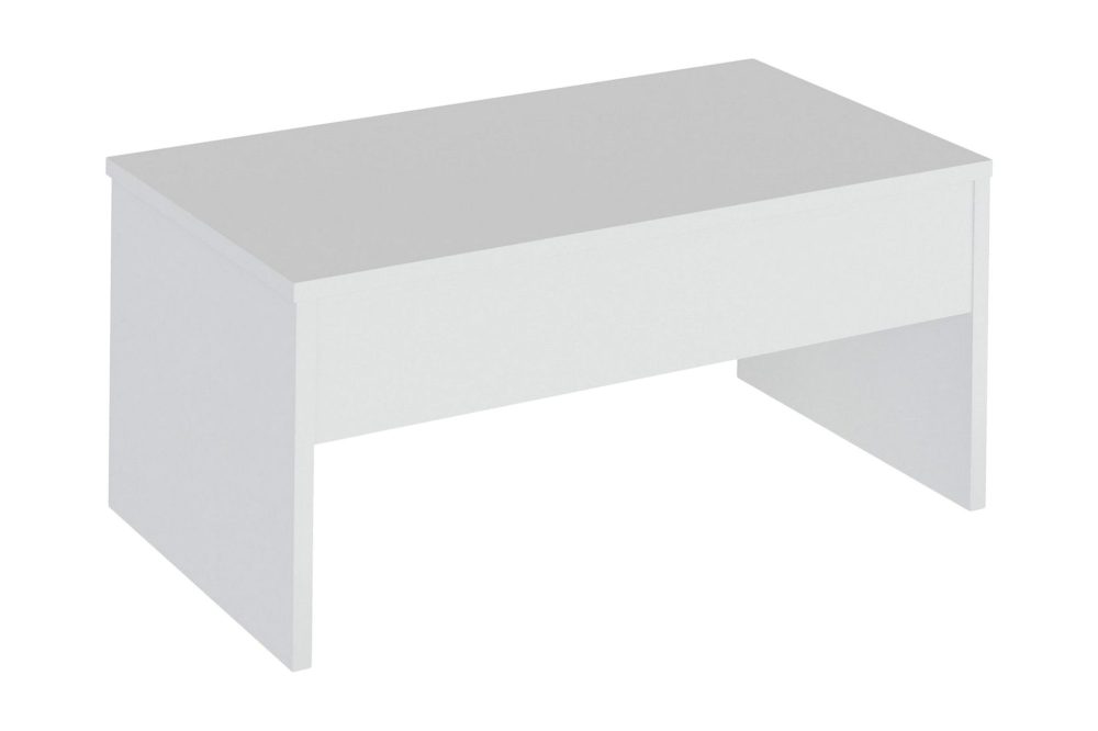 Furny Home Soffbord 90 cm Höj- och Sänkbar med Förvaring
