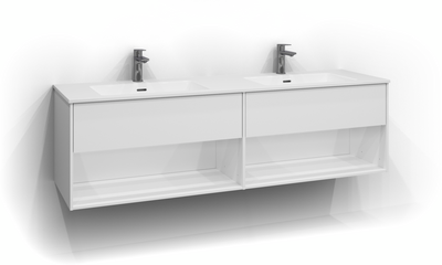 TVÄTTSTÄLLSSKÅP SVEDBERGS EPOS PLAN VIT 1+1L ÖPPEN PUSH 159X45,3X45CM