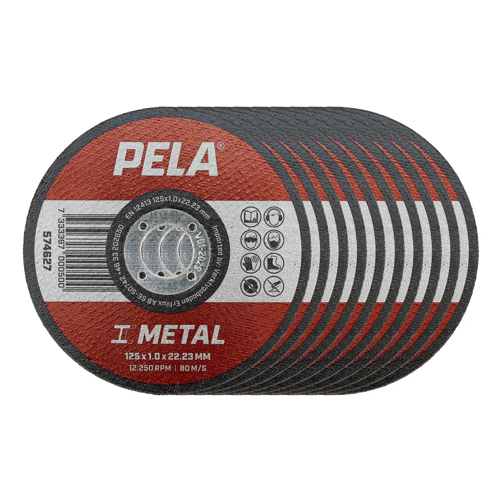 PELA 574902 Kapskiva för metall, 125x1x22,23 mm 10-pack - Bild 2