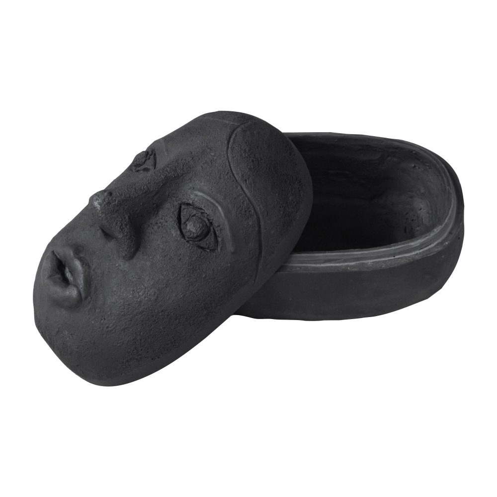Art piece face burk 9x12 cm, Black