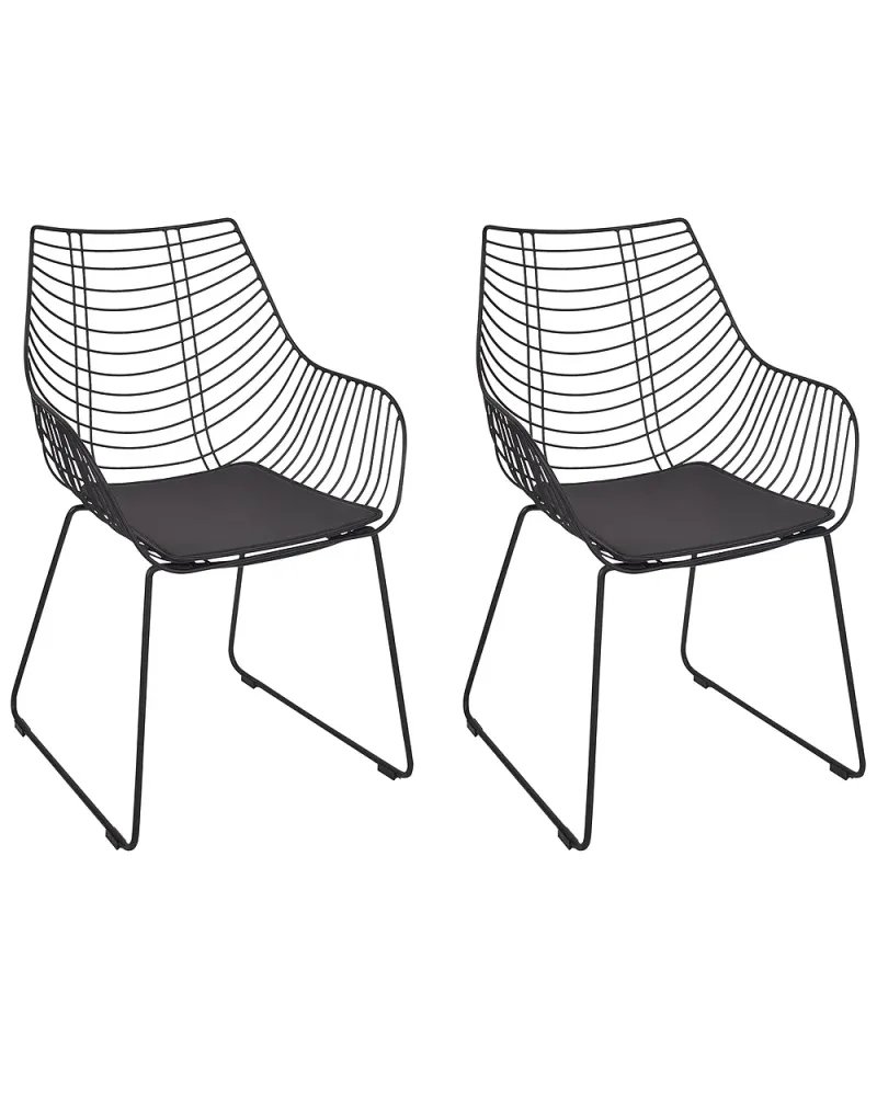 Set med 2 matstolar ANNAPOLIS Metall Svart