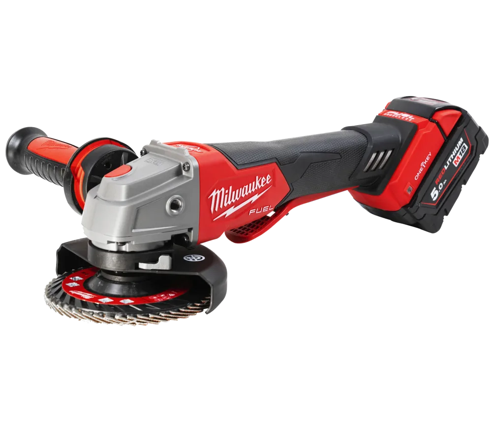 Milwaukee M18ONEFSAG125XPDB502X Vinkelslip Ø125 mm, med batteri och laddare