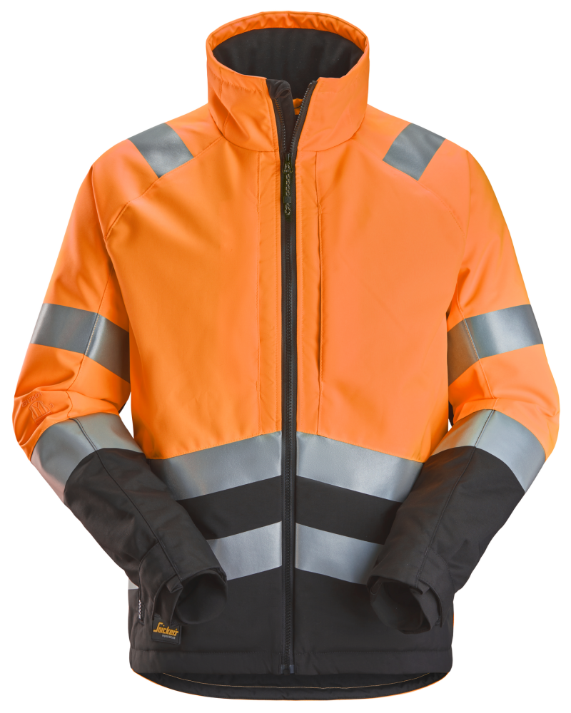 VINTERJACKA SNICKERS WORKWEAR HV KL2/3, ORANGE/SVART STL XS
