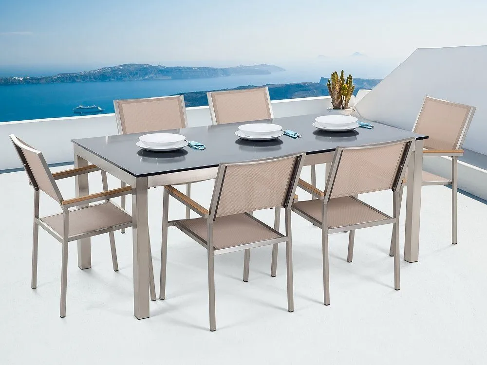 Bacoli Matgrupp Utomhus 180 cm + 6 Utestolar