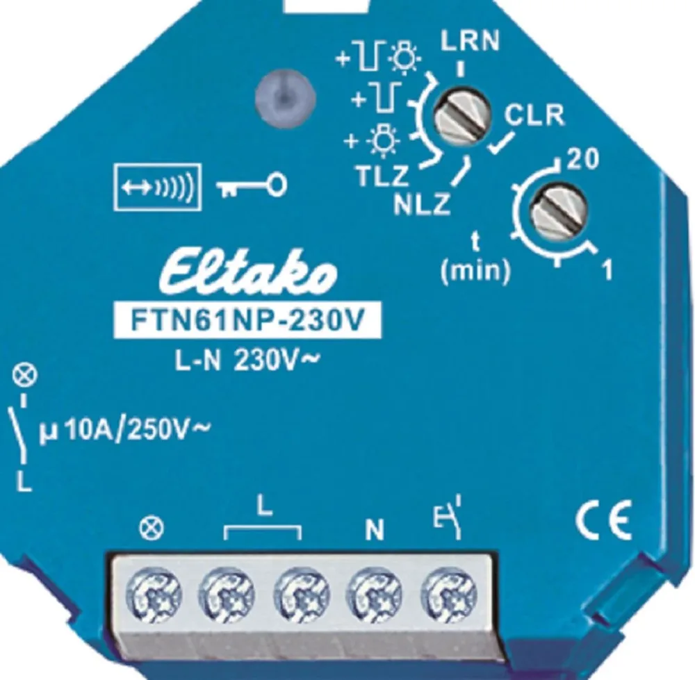 Eltako 30100130 Trappljusautomat 868 MHz, 230V AC, IP30