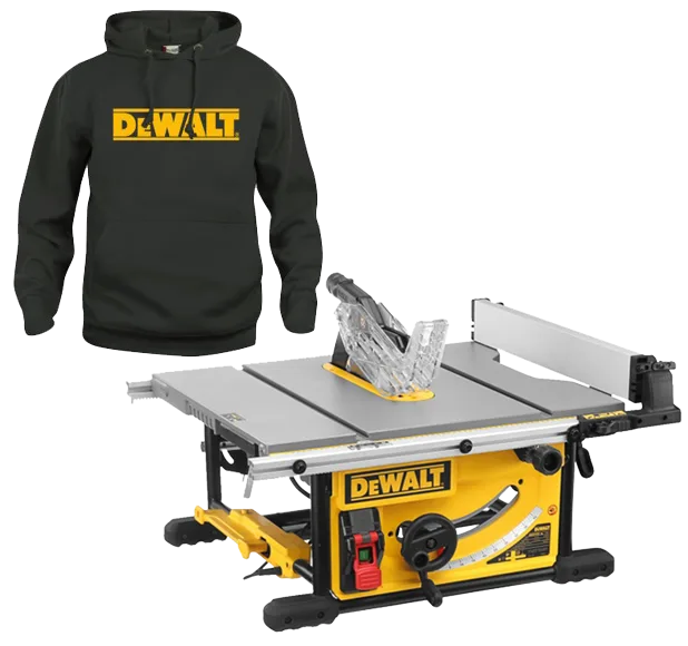 Dewalt DWE7492 Bordscirkelsåg tröja i storlek S ingår