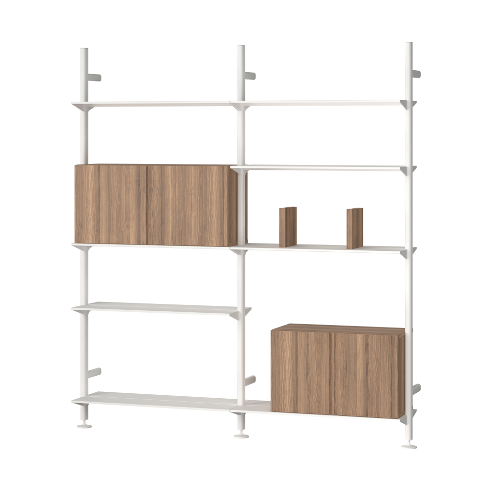 Pira G2 hyllsystem W A White/Walnut