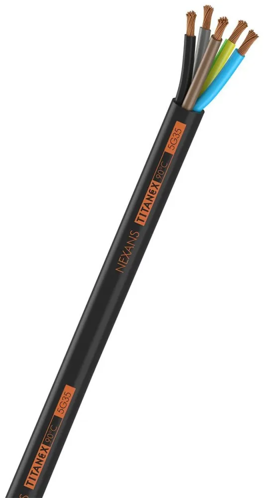 Nexans TITANEX Gummikabel 3G1.5 mm² ledararea 1 m, kapad