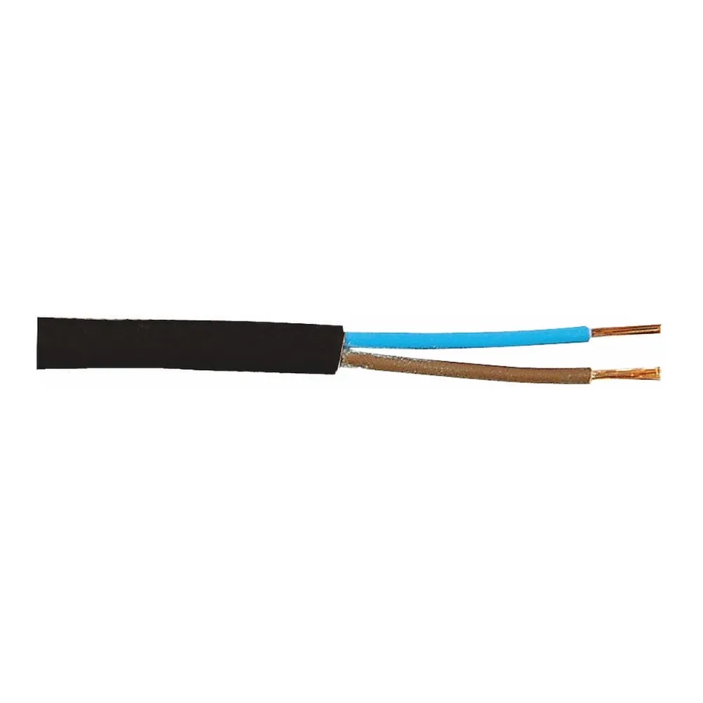 Plastkabel SKX (H03VVH2-F), 2x0,75 mm² Svart 10 m 300/300V