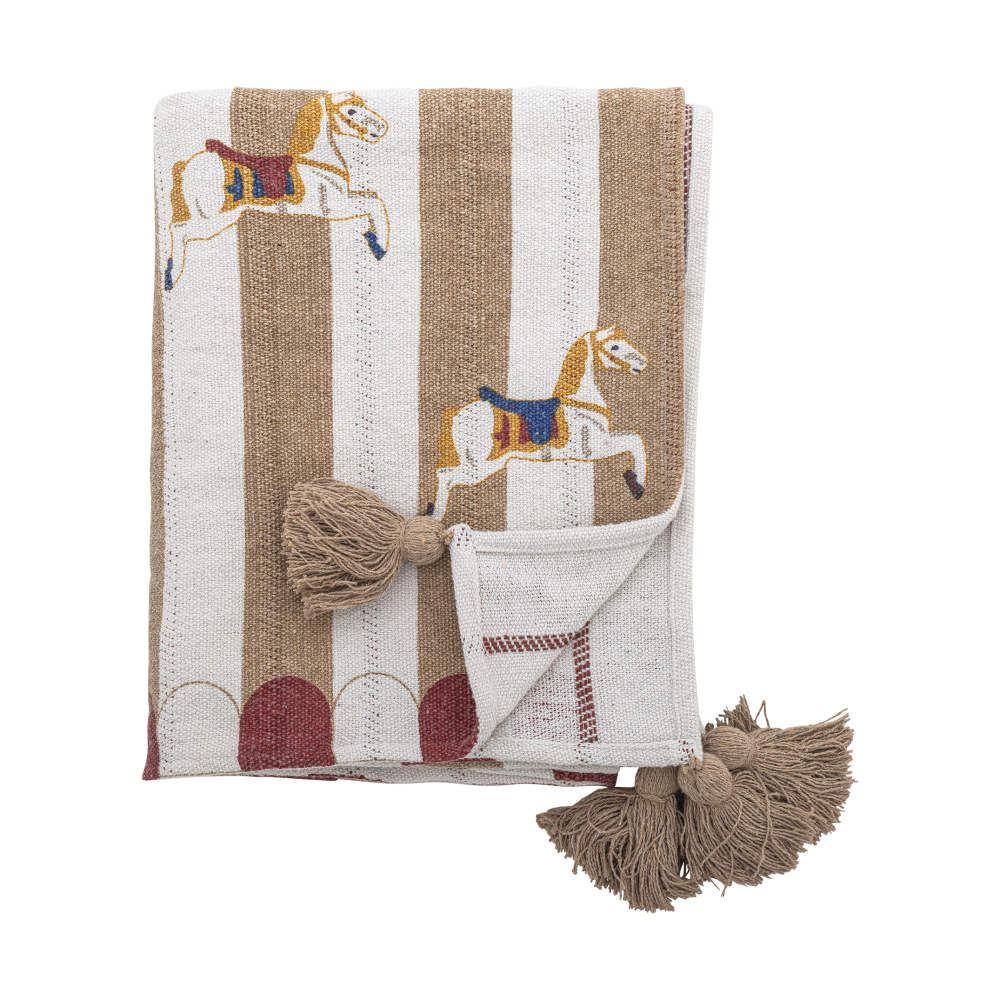 Merry-go-round filt 130x160 cm, Beige-röd