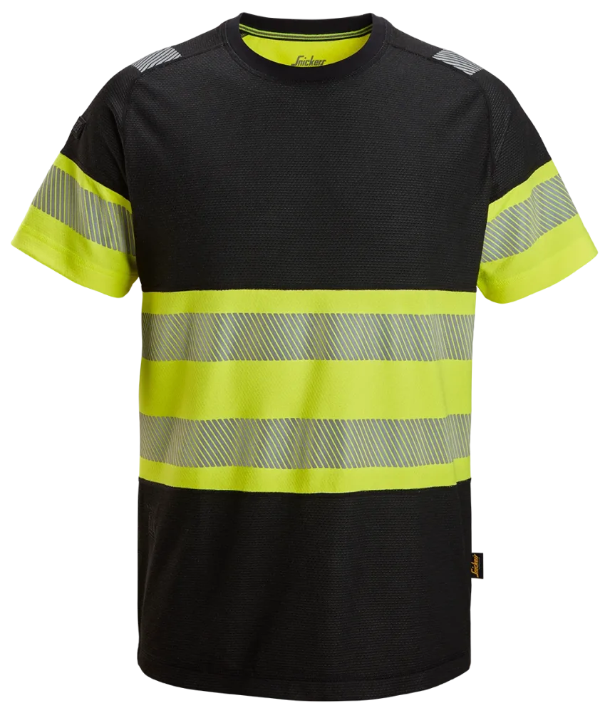 Snickers Workwear 2538 T-shirt varsel, svart/gul XL