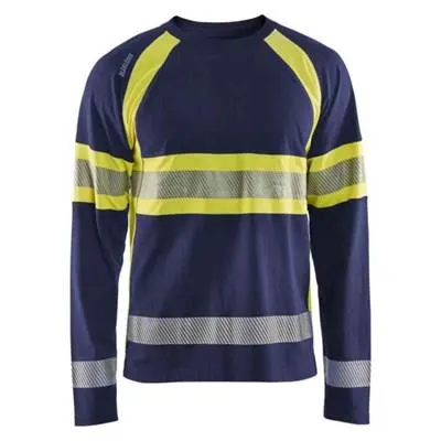 Blåkläder 351010308833XXL T-shirt marinblå/varselgul, långärmad Marinblå/Varselgul - Bild 2