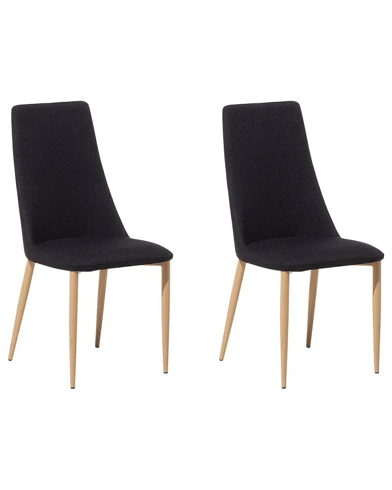 Set med 2 matstolar CLAYTON Svart