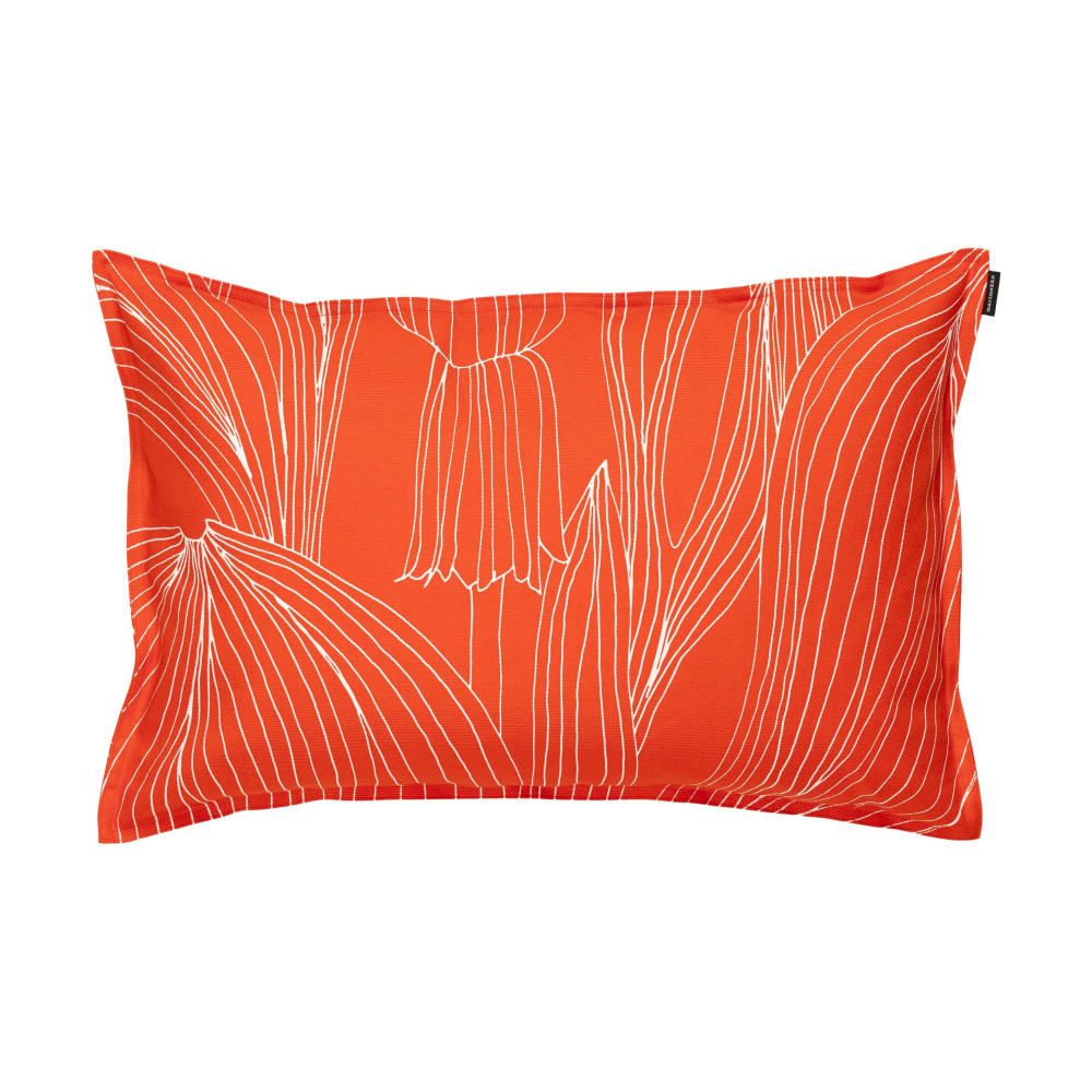 Kukat Puhkeavat kuddfodral 40x60 cm, Tomato red-white