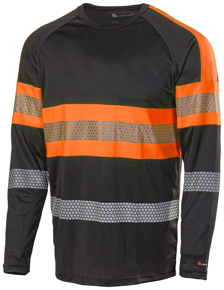 L.Brador 6111P T-shirt svart/hi-vis orange, klass 1 XXL