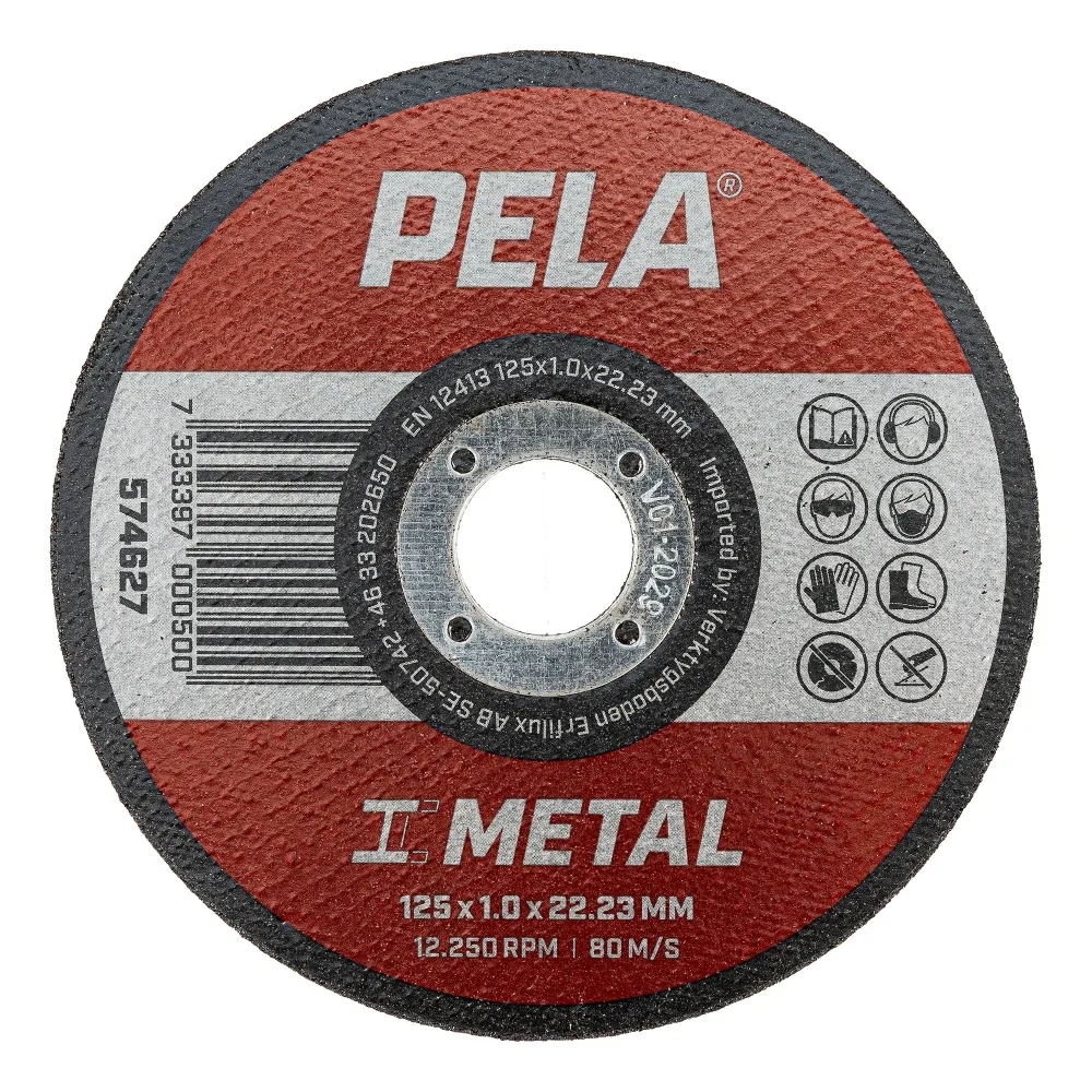 PELA 574902 Kapskiva för metall, 125x1x22,23 mm 10-pack