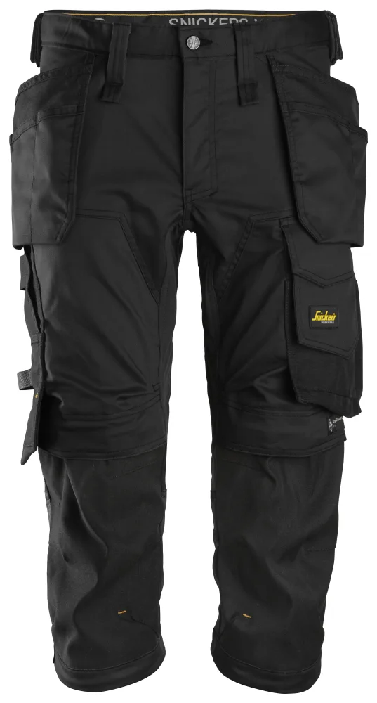 Snickers Workwear 6142 AllroundWork Piratbyxa grå, svart Grå, Svart