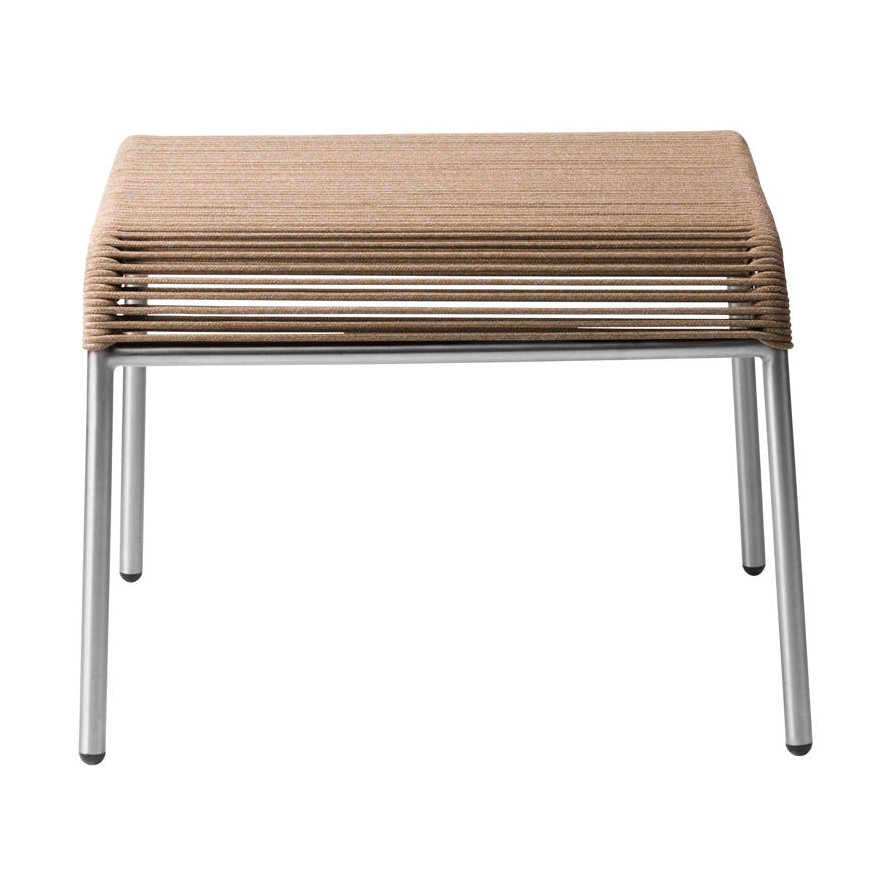 M20S Teglgaard Cord Footrest fotpall, Brown mixed-stainless steel