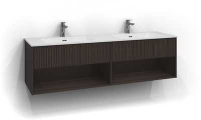 TVÄTTSTÄLLSSKÅP SVEDBERGS EPOS RAND BRUN ASK 1+1L ÖPPEN PUSH 159X45,3X45CM