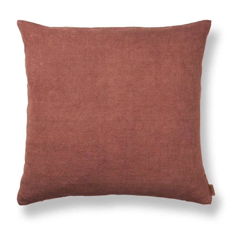 Heavy Linen kudde 50x50 cm, Berry Red