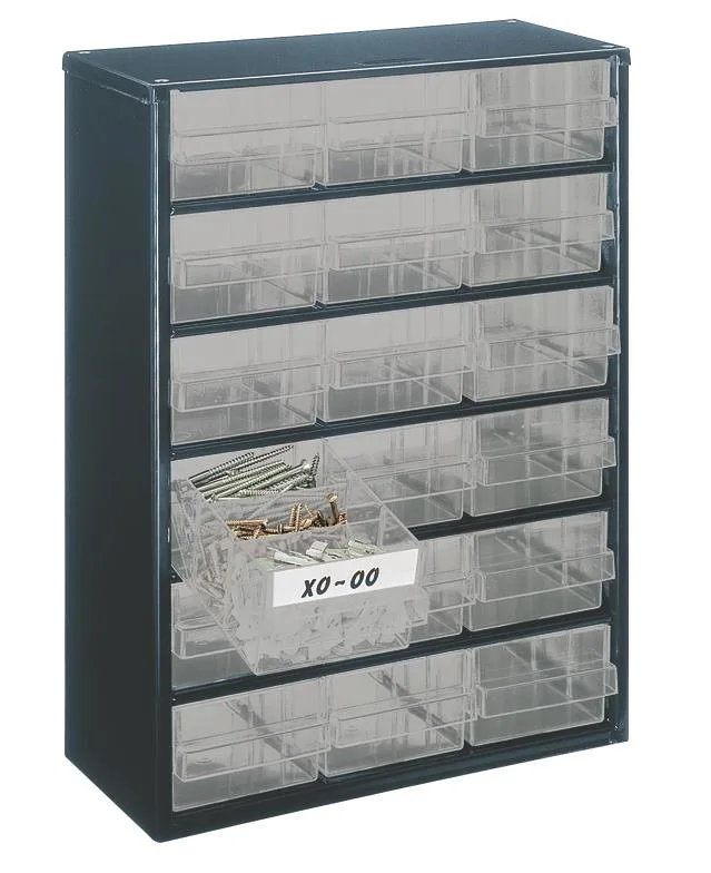 Raaco 137386 Förvaringsskåp 552x306x150 mm, 8 hyllor Antal lådor: 60