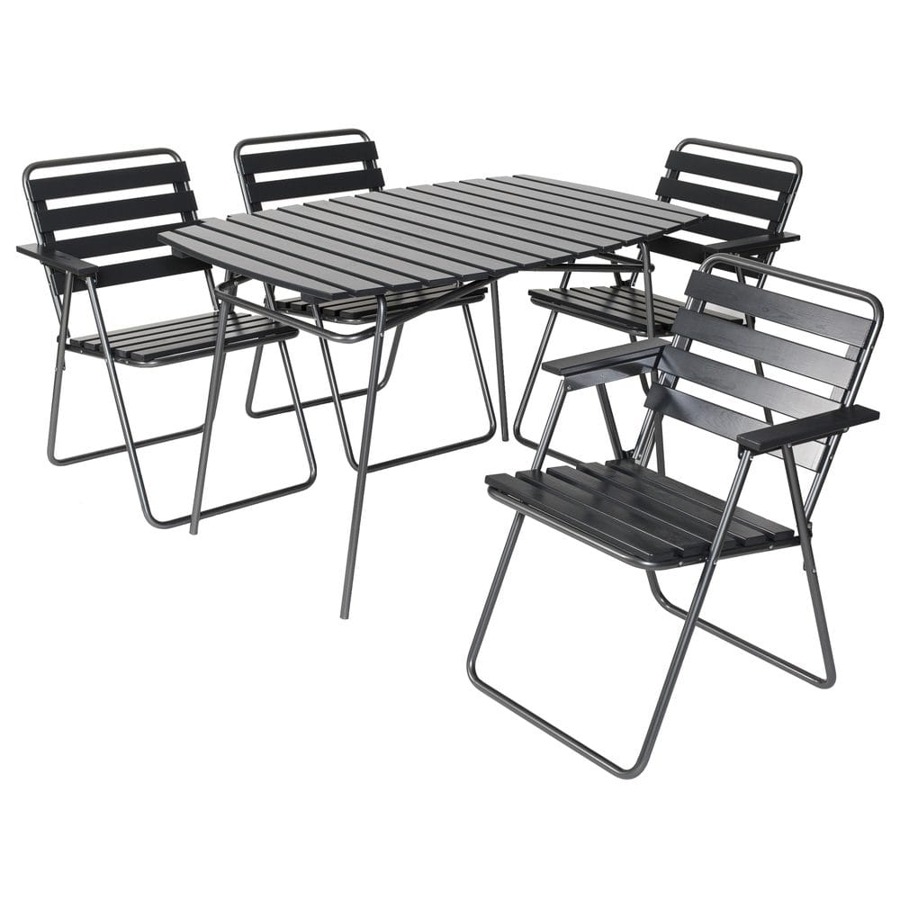 Bordsgruppset Varax Retro 403 + 4 st 305 Grå/Svart