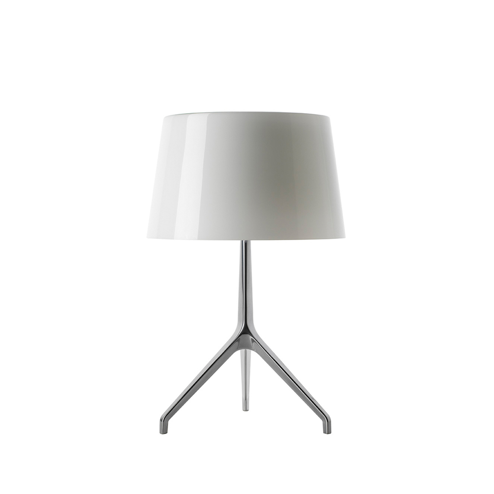 Lumiere XXS bordslampa, vit, munblåst glas, aluminium