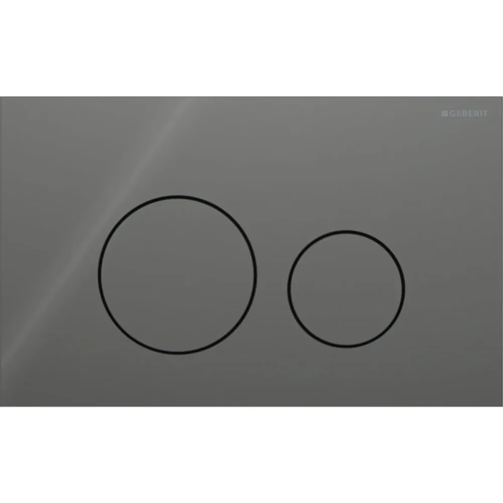 Geberit Sigma 40 Round Spolplatta glas Svart lava
