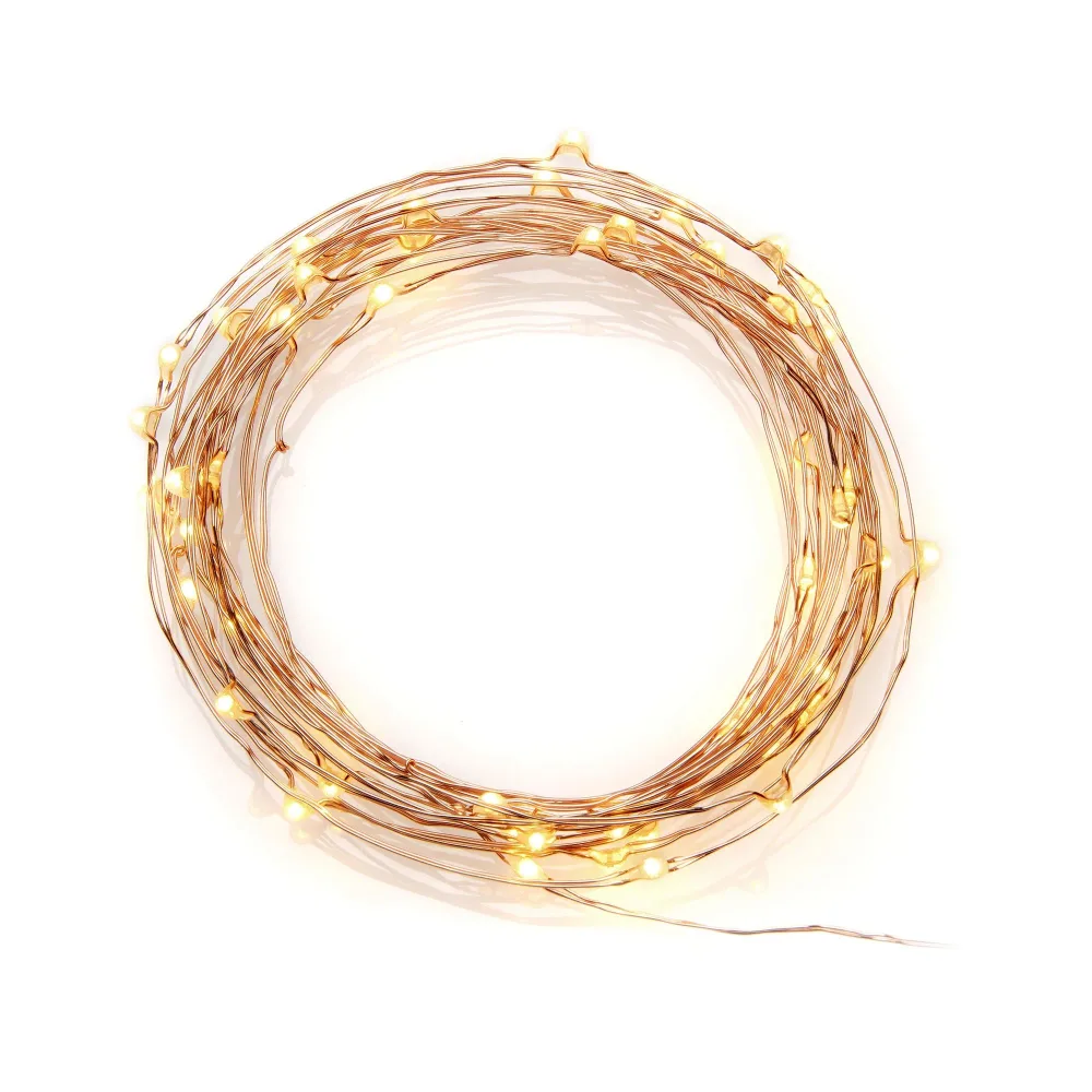 Konstsmide 6387-890 Ljusslinga 9.9 m, 100 LED, micro amber Silverfärgad kabel