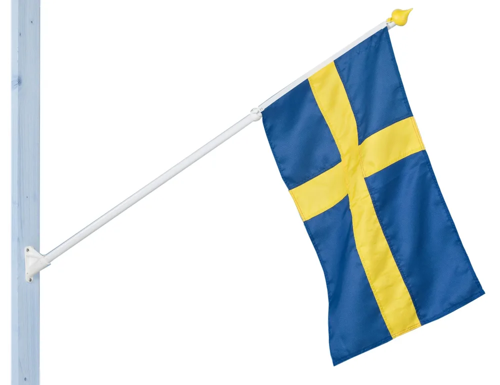 Formenta 150100 Flaggset svensk, med rör, väggfäste, löpring, gul knopp