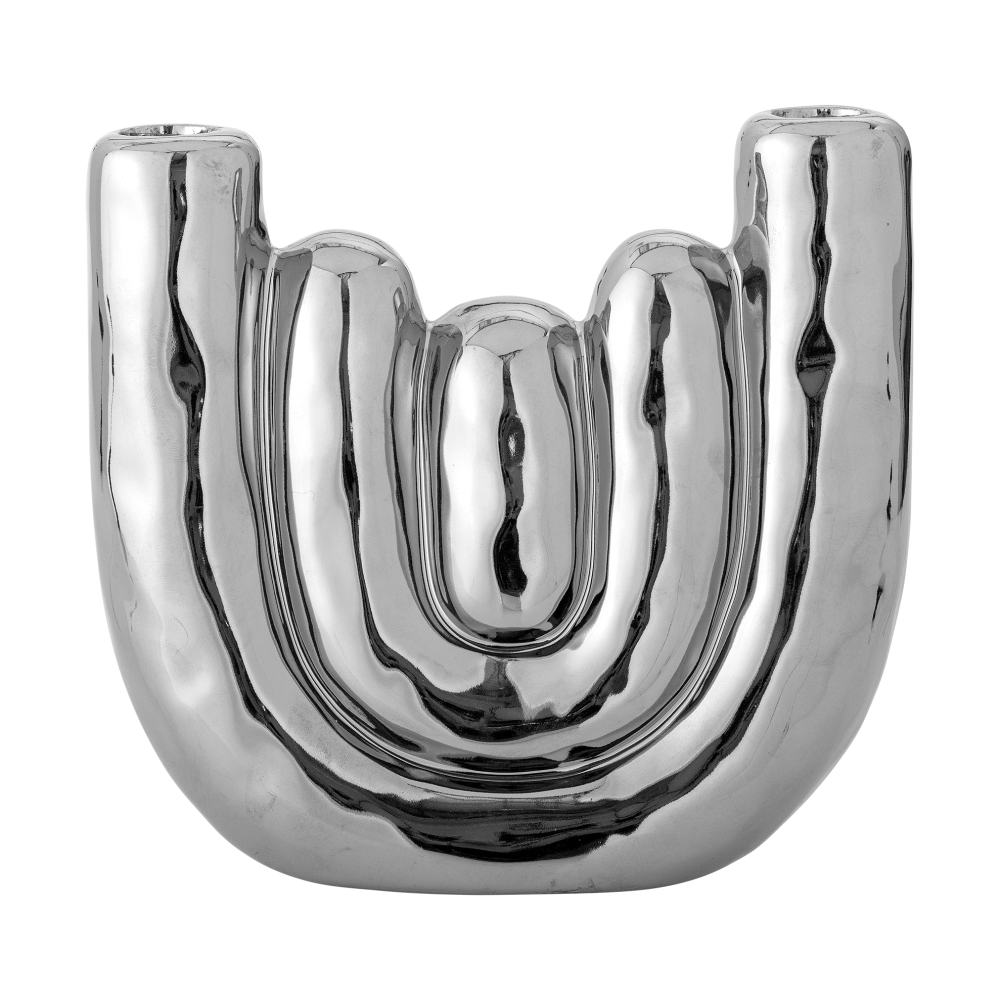 Shine ljusstake, Silver, 18,5x17,5 cm