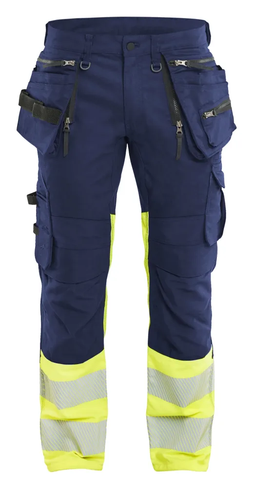 Blåkläder 113011498933D112 Arbetsbyxa varsel, marinblå/gul Marinblå/gul